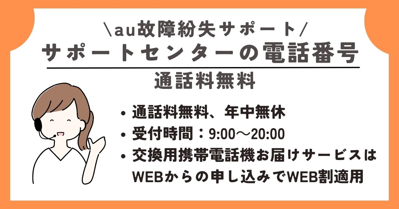 au 故障紛失サポート