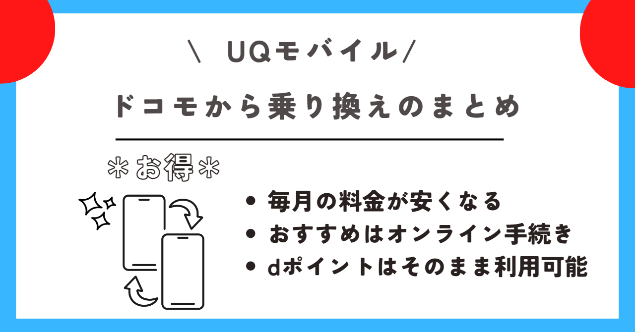 ドコモ　UQモバイル　乗り換え