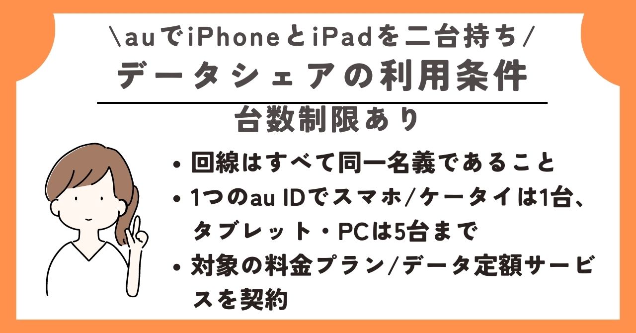 au iPhone iPad 二台持ち