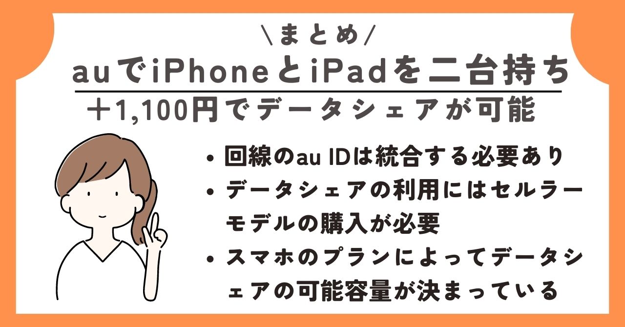 au iPhone iPad 二台持ち