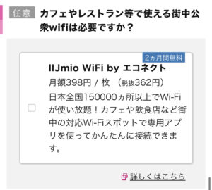 IIJmio申し込み画面の説明