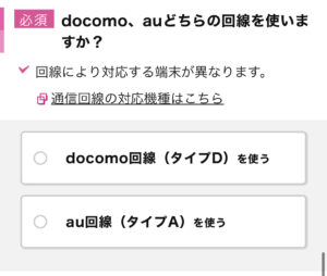IIJmio申し込み画面の説明