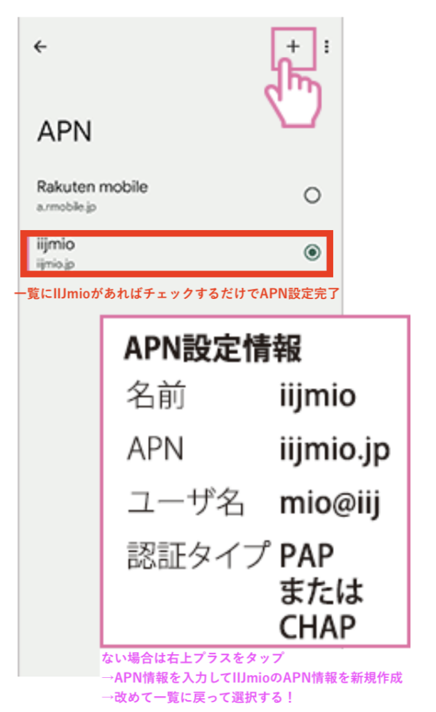 IIJmio APN設定