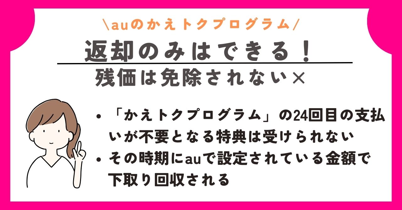 かえトクプログラム　au　アップグレードプログラム　返却しない