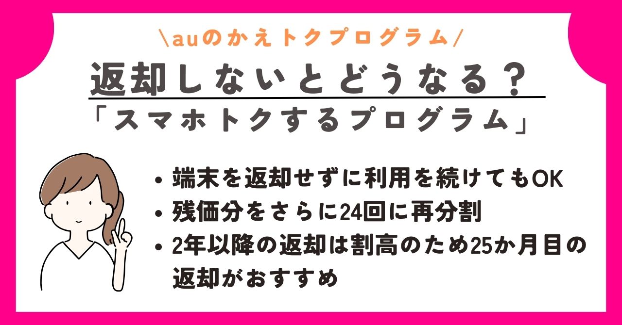 かえトクプログラム　au　アップグレードプログラム　返却しない