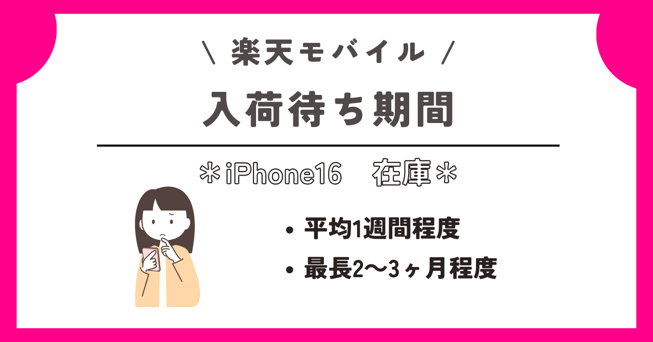楽天モバイル　iPhone16　在庫