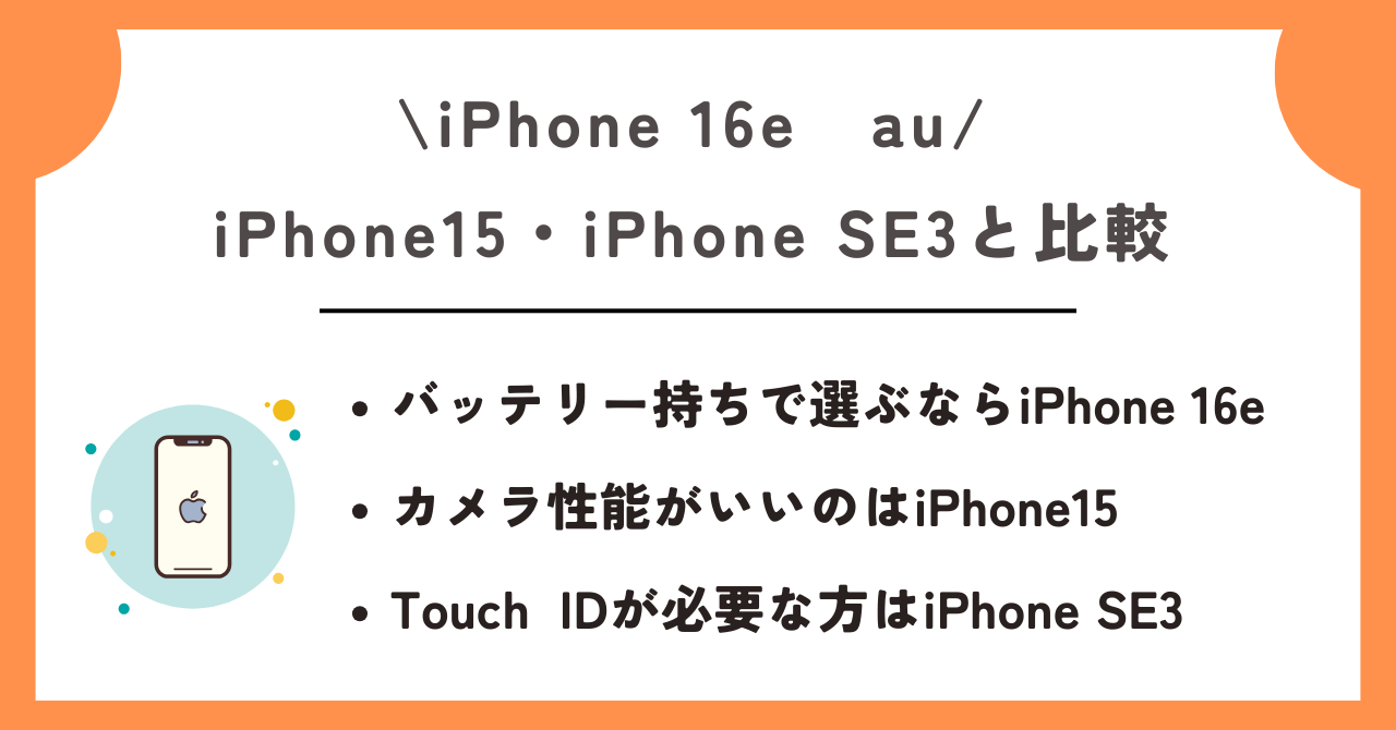 iPhone 16e　au