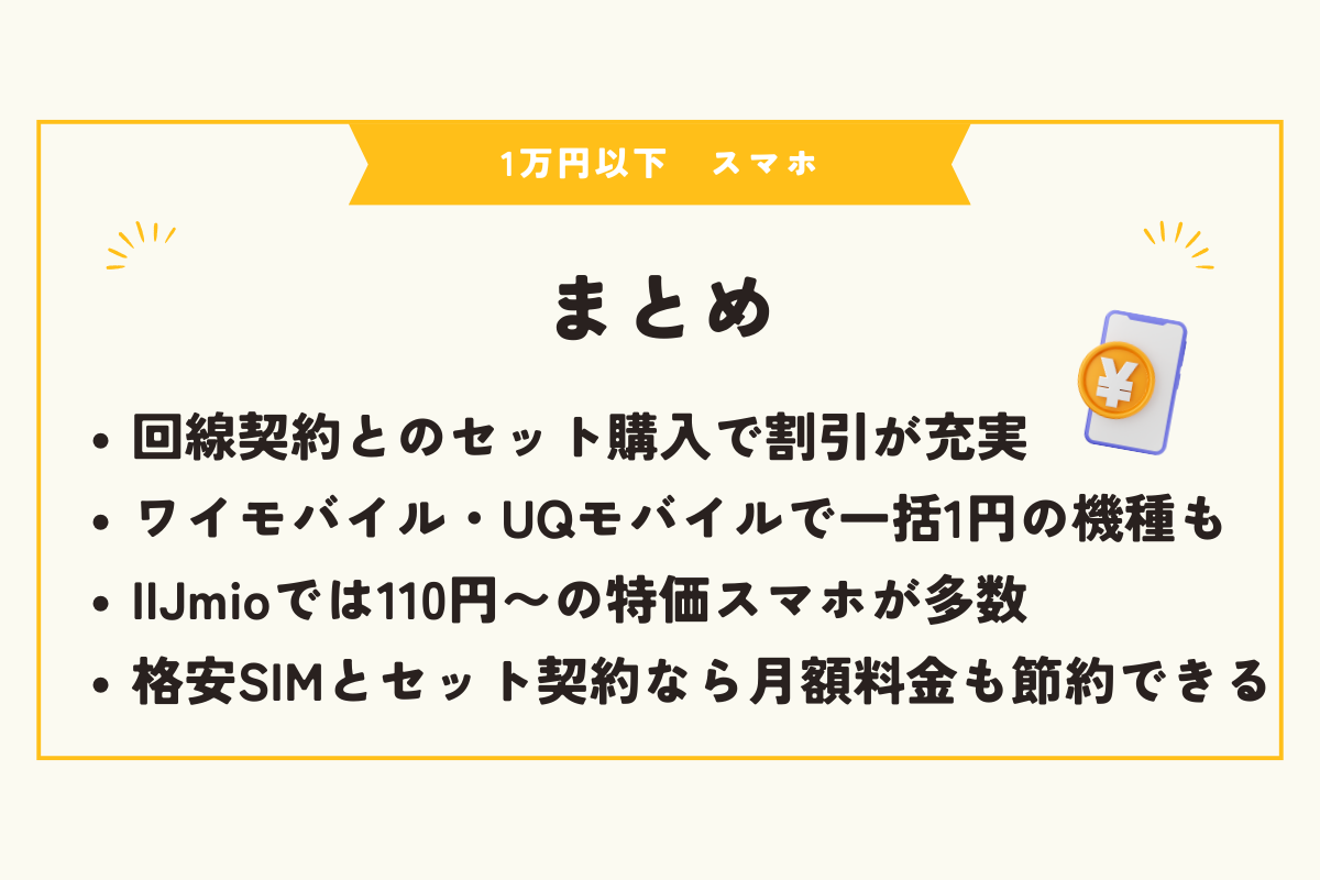 1万円以下　スマホ