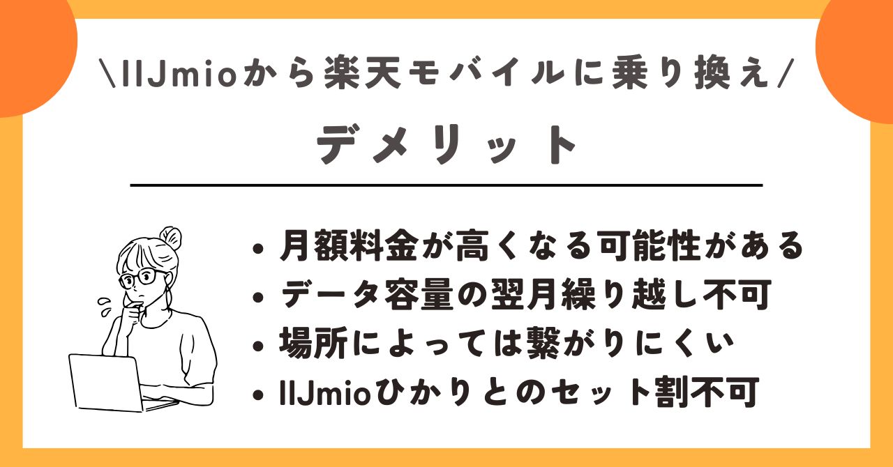 IIJmio　楽天モバイル　乗り換え