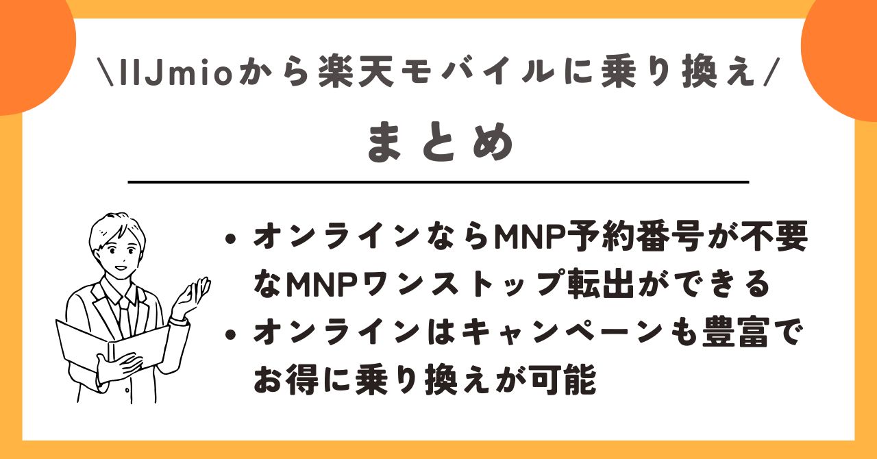 IIJmio　楽天モバイル　乗り換え