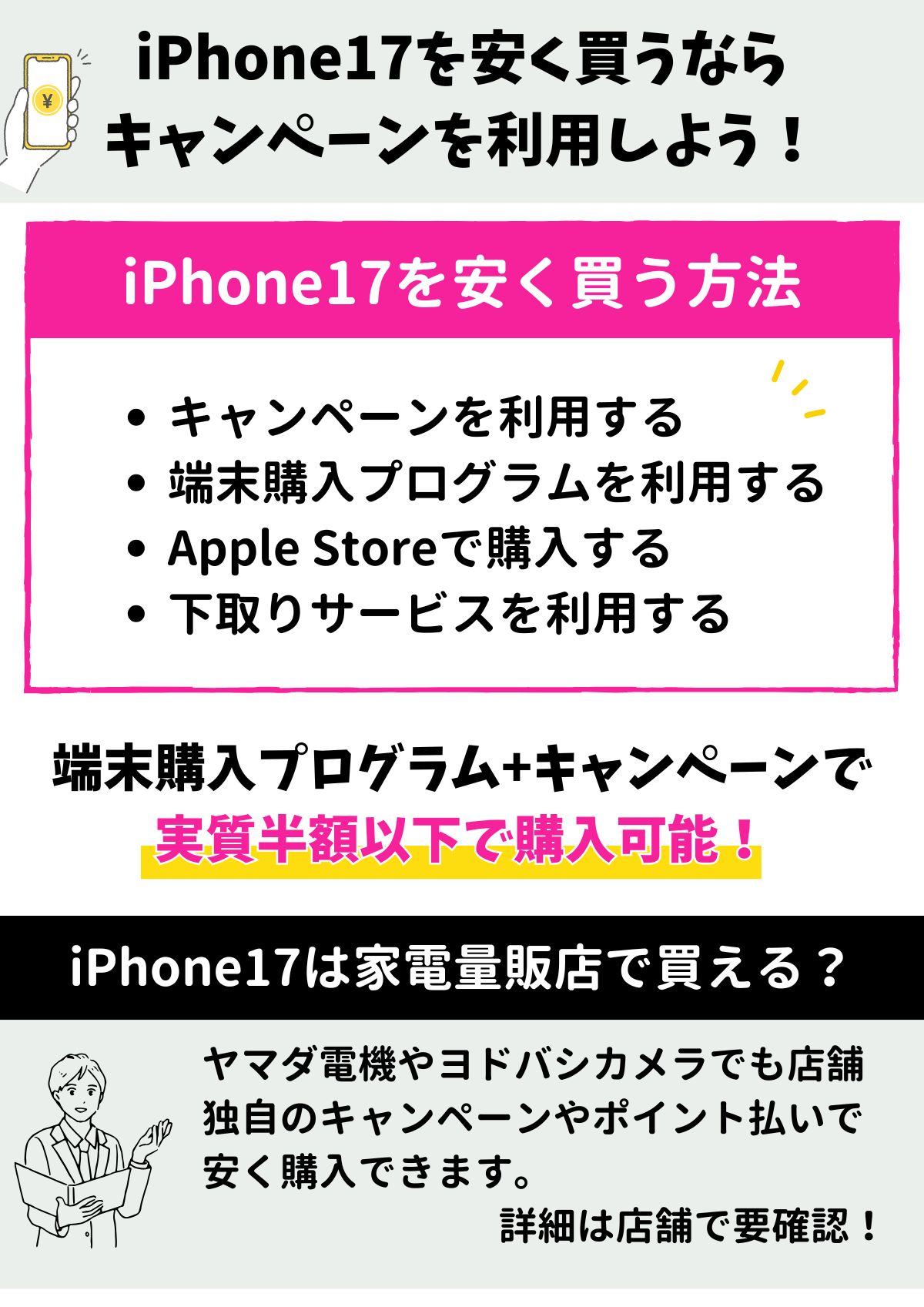 iPhone17　キャンペーン（安く買う）
