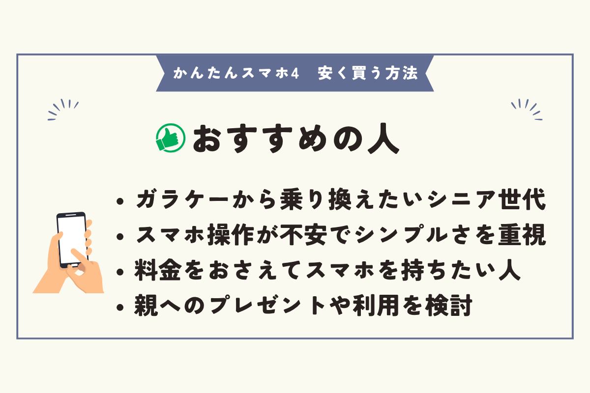 かんたんスマホ4　安く買う