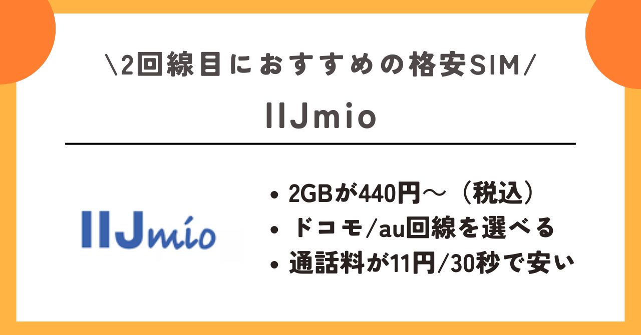 格安SIM　2回線目