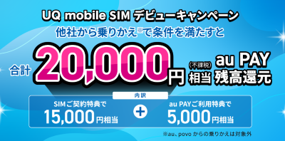UQモバイル SIMデビューキャンペーン