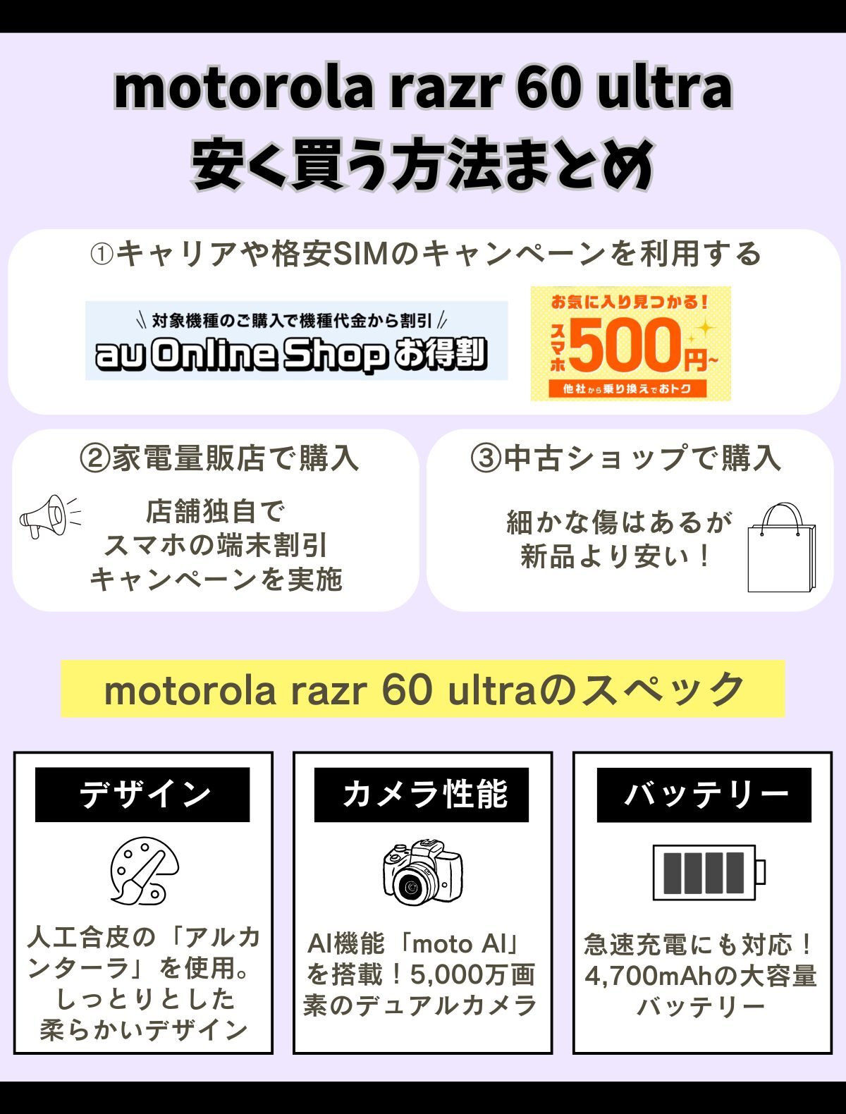 motorola razr 60 ultra　安く買う