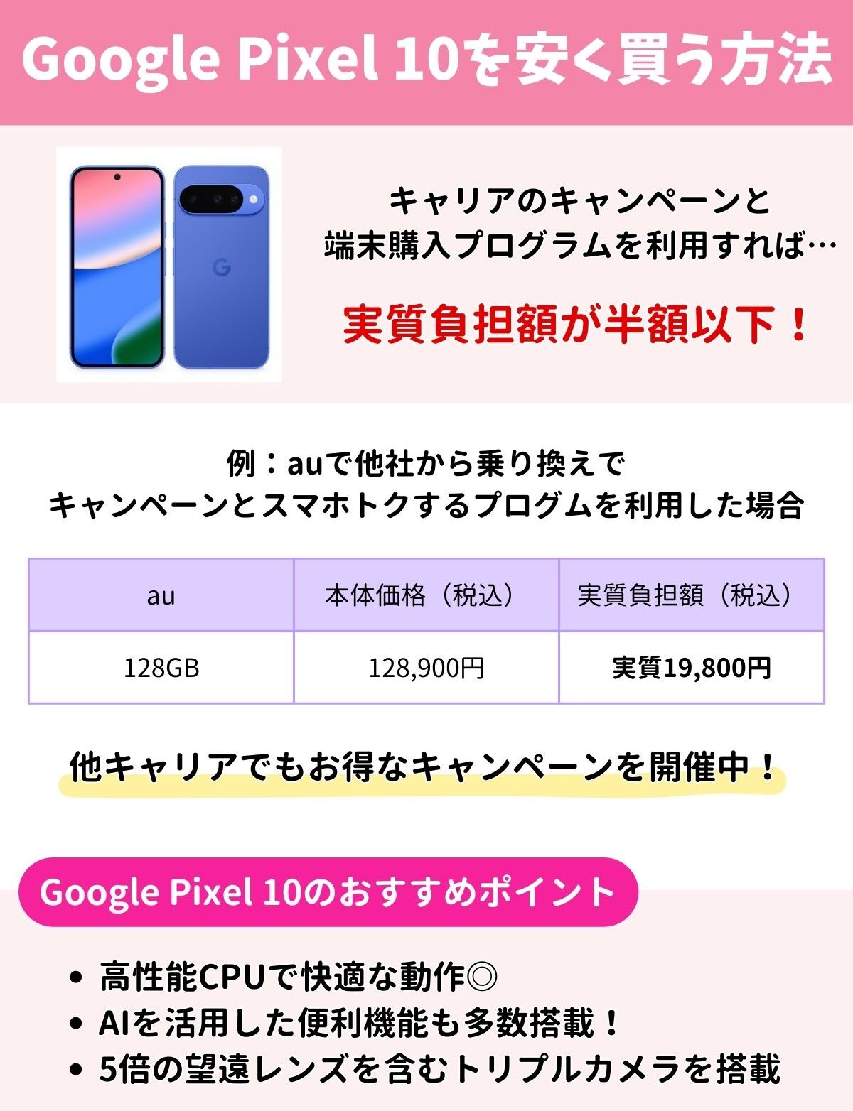 google pixel 10 安く買う方法
