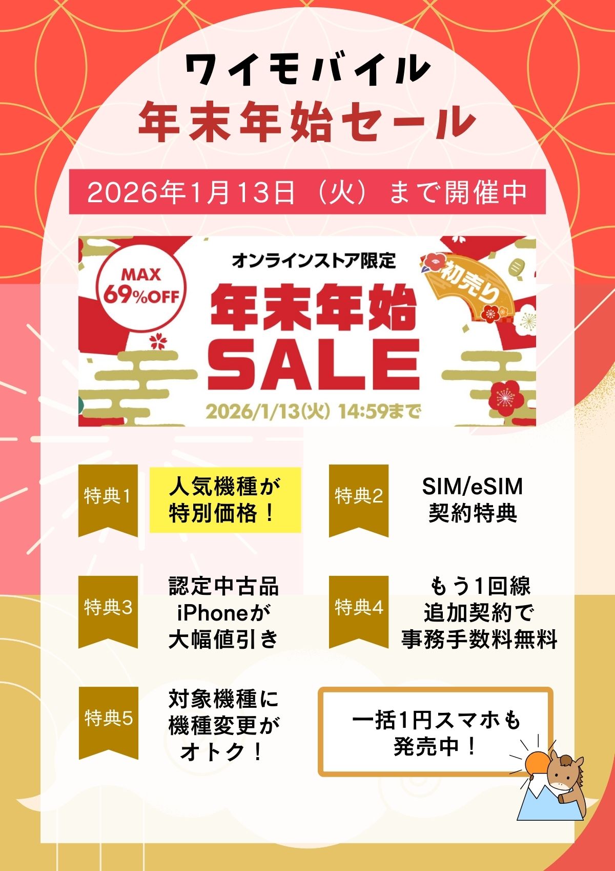 ワイモバイル　年末年始セール
