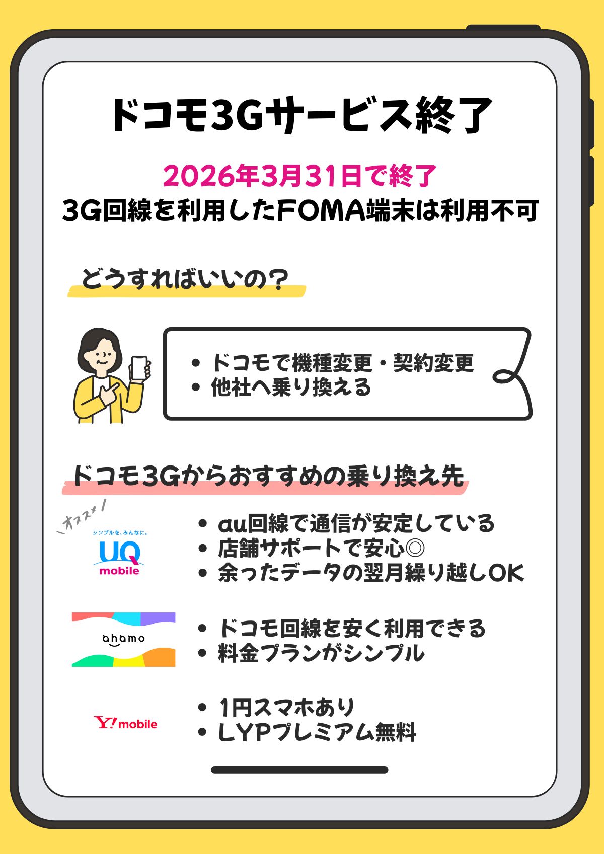 ドコモ　3G終了