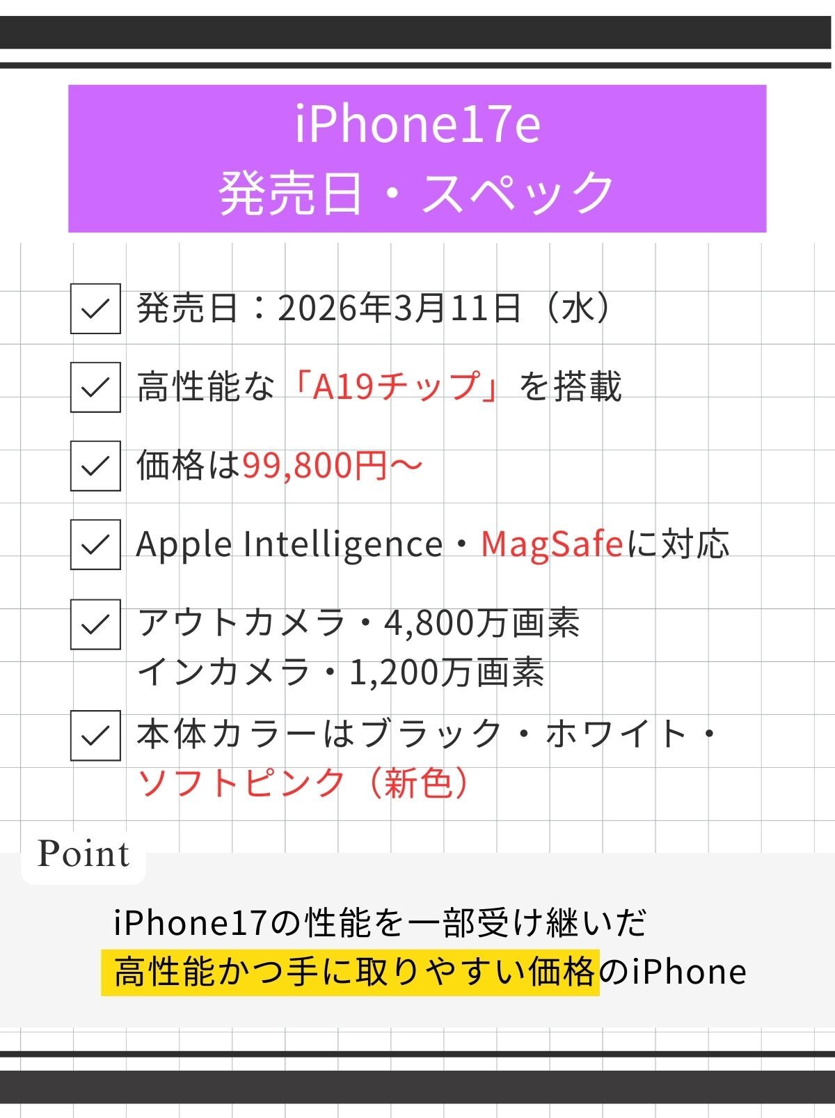iPhone17e　発売日